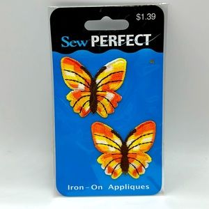 Sew Perfect Yellow Winged Butterfly Iron-on Patches